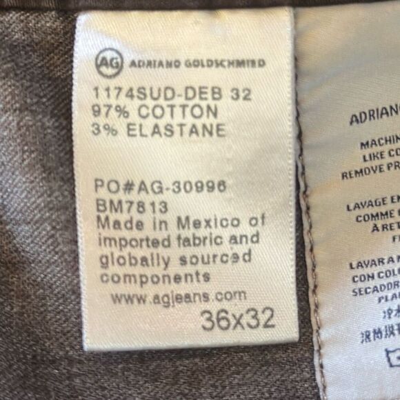 Adriano Goldschmied Jeans Men's 36x32 The Graduate Tailored Leg Chocolate READ - Picture 9 of 10